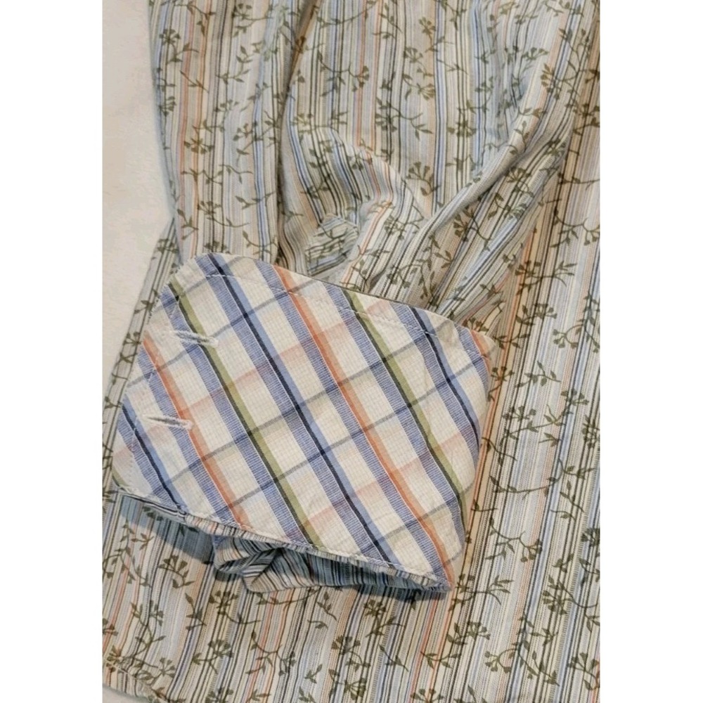 ROBERT GRAHAM FLIP CUFF LONG SLEEVE BUTTONDOWN FLORAL STRIPE PRINT MENS LARGE - Picture 5 of 7